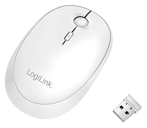 LogiLink Bezdrôtová myš biela / Bezdrôtová myš / 800/1200/1600 DPI / Bluetooth 4.0 / 2.4 GHz