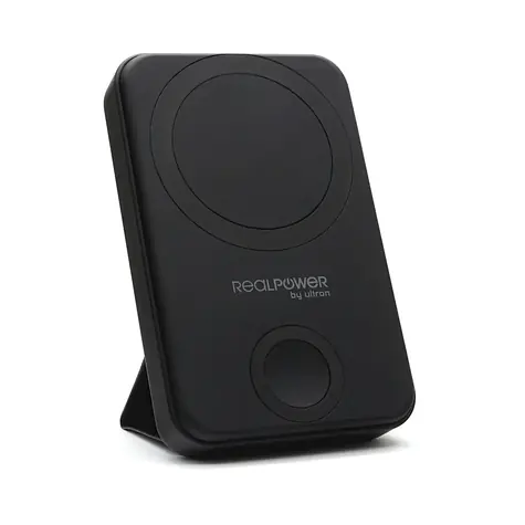 RealPower PB-10000 Mag+Watch čierna / Powerbanka 10 000 mAh / MagSafe bezdrôtové nabíjanie / USB-C PD 20W