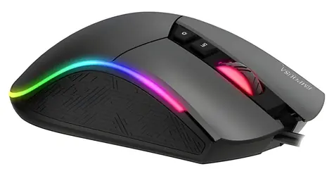 Inca IMG-GT19 čierna, šedá / Herná optická drôtová myš / 4800 DPI / 7 tlačidiel / RGB / USB-A / 1,65 m