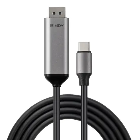 Lindy USB-C - DisplayPort sivá / Kábel / DisplayPort 1.4 / 8K60Hz obojsmerný / 1 m