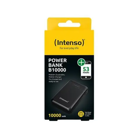 INTENSO B10000 čierna / Powerbanka / 10000 mAh / USB-C / 2x USB-A