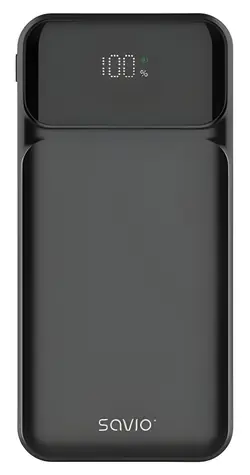 Savio BA-08 čierna / Powerbanka / 10 000 mAh / 20 W / USB-C PD + USB-A QC