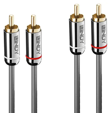 Lindy Cromo Line antracitová / Audio kábel / 2x Cinch - 2x Cinch / 5 m