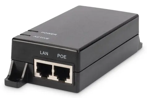 Digitus PoE+ injektor Gigabit / PoE injektor / IEEE 802.3 AF / 15,4 W / 48 V DC