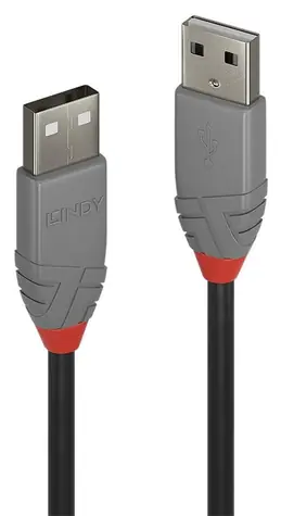 Lindy USB-A - USB-A Anthra Line 5 m čierna / Kábel / USB 2.0 / M/M