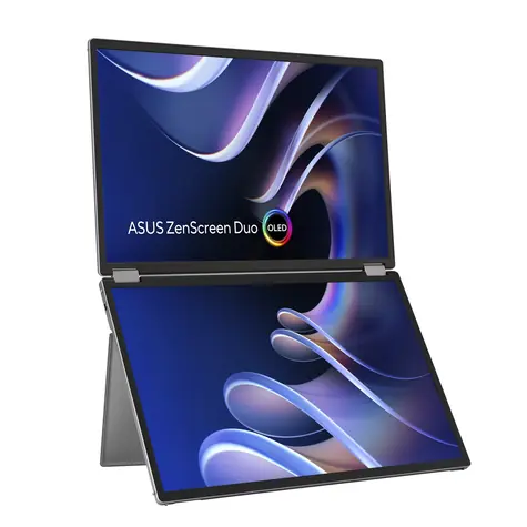 14" Asus ZenScreen Duo OLED MQ149CD strieborná / Monitor / 1920 x 1200 / OLED / 16:10 / 1ms / 100000:1 / 500cd-m2