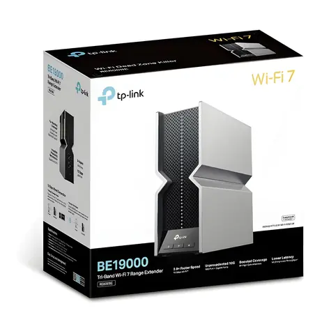 TP-LINK RE800BE / Repeater / Wi-Fi 7 / Tri-Band / 2,4 +5 +6 GHz / 3x LAN