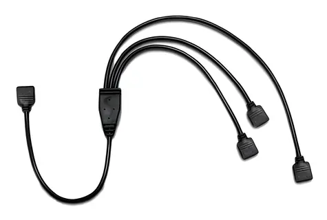 Inter-tech RGB rozbočovač káblov 3x 4-pin čierny / Rozbočovač / 0,48 m