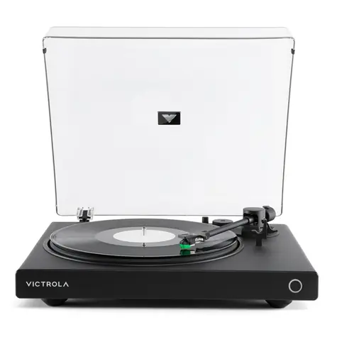 Victrola VPT-1520-BLK-INT Wave čierna / Gramofón / 2 rýchlostné / RCA / Auracast / predzosilňovač