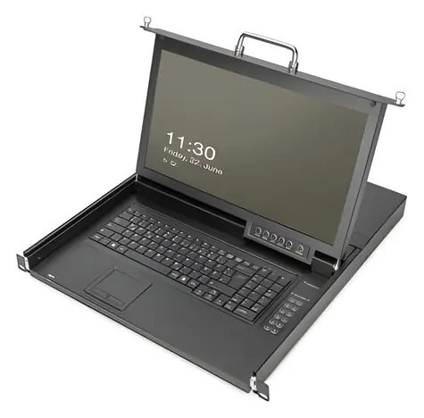 Digitus Modulárna konzola 17" HD / KVM konzola / 8x HDMI / Full HD / QWERTZ klávesnica a touchpad