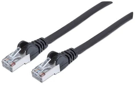 Intellinet Cat6A čierna / Patch kábel / S/FTP / LSZH / RJ-45 / 0,5 m
