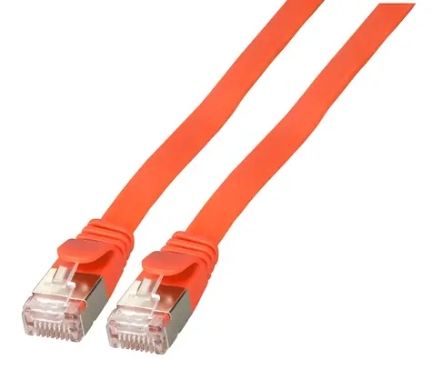 EFB RJ45 plochý patch kábel Cat6a červená / Patch kábel / U/FTP / 5 m / 10Gbit/s