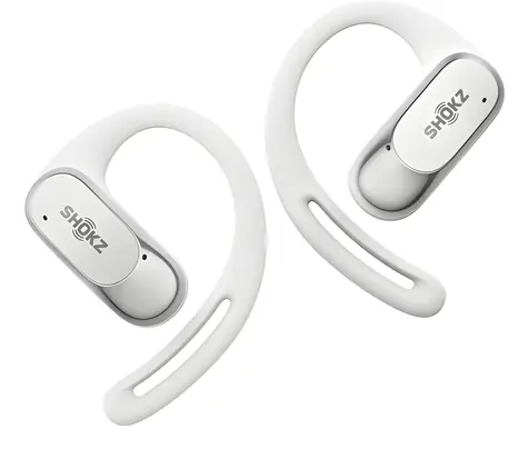 Shokz OpenFit Air biela / Bezdrôtové slúchadlá / mikrofón / Bluetooth 5.2 / IP54
