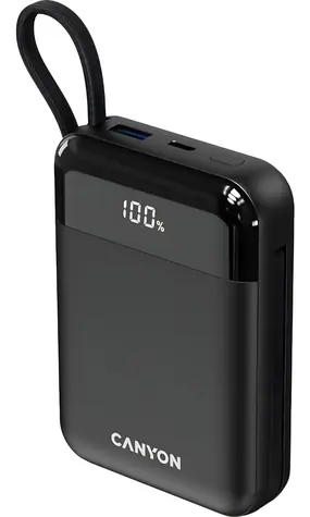 Canyon OnPower 104 čierna / Powerbanka / 10000mAh / USB-C / Lightning / 22,5W