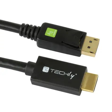 Techly ICOC-DSP-H12-020 čierna / Kábel DisplayPort na HDMI / 2 m / DP 1.2 / 10 bit