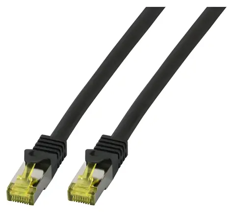 EFB CAT6A čierna / Patch kábel / S/FTP / 0,25 m / LSZH / RJ-45