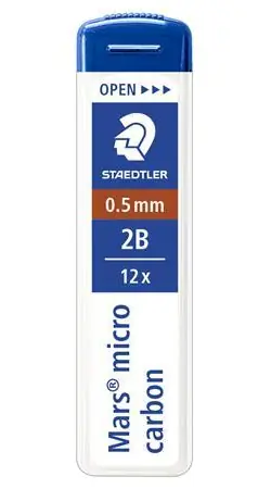 Staedtler Mars micro / Tuhy do mikroceruzky / 0,5 mm / 2B / 6 ks