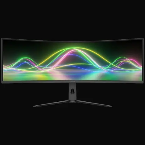 49" LC-Power LC-M49QCK čierna / Monitor / zakrivený 1000R / VA / DQHD 5120x1440 / 120Hz / HDMI 2.1 + DP 1.4