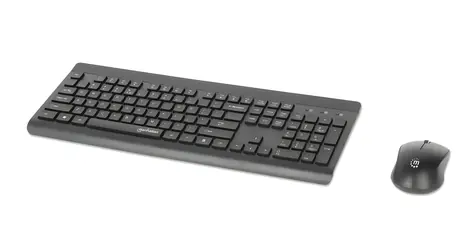 Manhattan MWK7350 čierna / Set klávesnice a myši / bezdrôtový / 2,4 GHz / 104 kláves / optická myš 1200 DPI