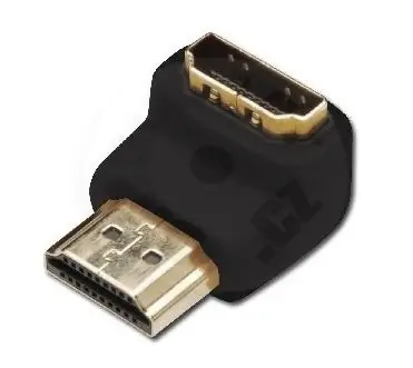 Digitus HDMI adaptér 90 ° čierno-zlatý / Adaptér / HDMI-HDMI / 4K 60Hz / poniklované kontakty