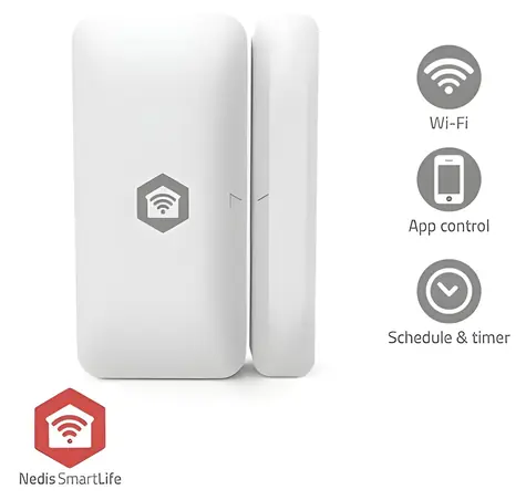 Nedis ZBSD11WT / Dverný a okenný senzor / Zigbee / SmartLife / 2x CR1632