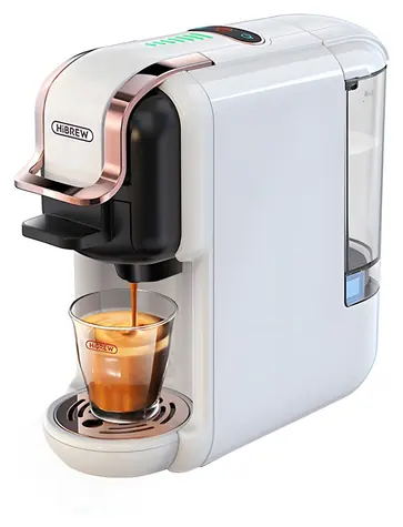 HiBREW H2B biela / Kávovar na kapsule / 5v1 / Nespresso & Dolce Gusto / K-cup / ESE / 19 barov / 1450 W