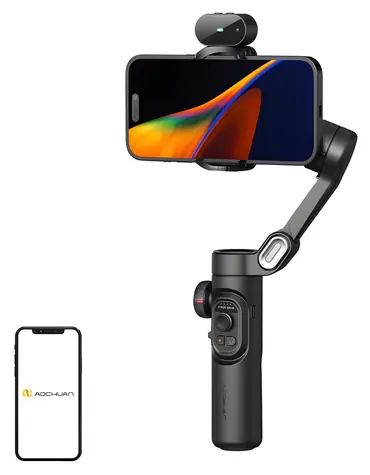 AOCHUAN XE čierna / Stabilizátor / 3osý gimbal / AI sledovanie tváre / výdrž 8-10 h