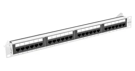 Lanberg sivý / Patch panel / 24 portov / RJ-45 / CAT6A / UTP / 1U / 19"