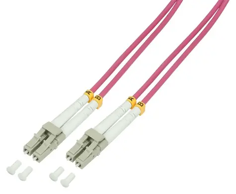 LogiLink OM4 LC-LC fialová / Optický patch kábel / Duplex / Multimode / 10 m