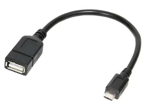 LogiLink USB-A - Micro-USB B čierna / OTG kábel / USB 2.0 / 0,2 m