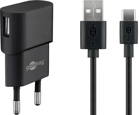 Goobay 45298 čierna / Nabíjacia sada / USB-C / 5W / kábel 1 m