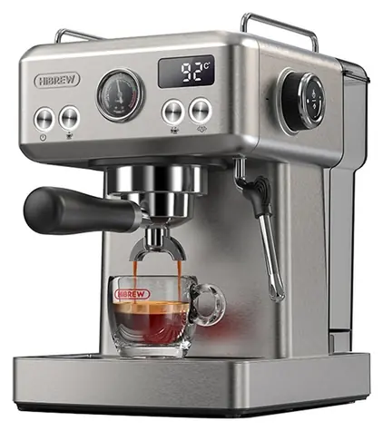HiBREW H10A strieborno-šedá / Pákový kávovar / 1350 W / 19 bar / 1,8 l / regulácia teploty