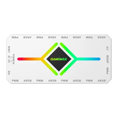 Gamemax V4.0 biela / Rozbočovač ventilátorov / ARGB / PWM