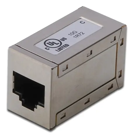 Digitus RJ45 spojka 8P8C CAT6 tienená / Spojka / Kovové puzdro / 1:1 zapojenie