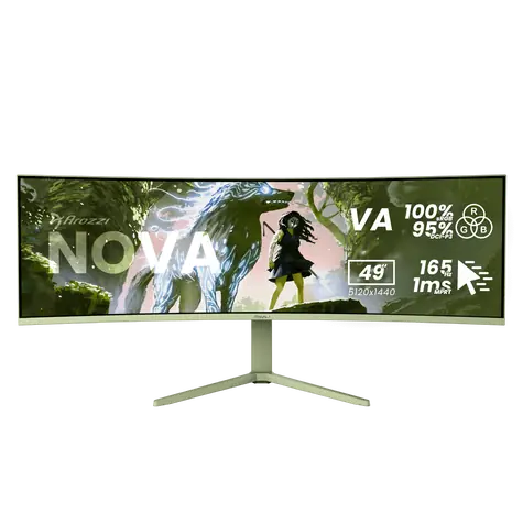 49" Arozzi Nova Forest Green / Monitor / VA / 5120x1440 / 32:9 / 165Hz / 1ms / HDMI 2.1 + DP 1.4 / USB-C