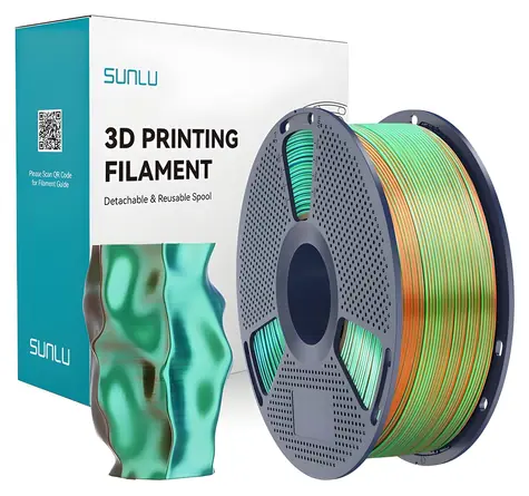 Sunlu PLA+ Silk oranžová-modrá-zelená / Struna pre 3D tlačiareň / PLA / 1,75 mm / 1 kg