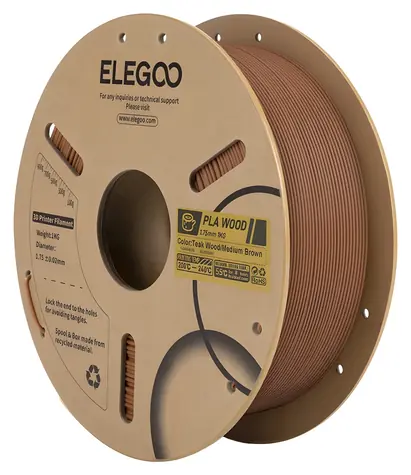ELEGOO PLA drevené vlákno Indický dub / Struna pre 3D tlačiareň / PLA / 1 kg