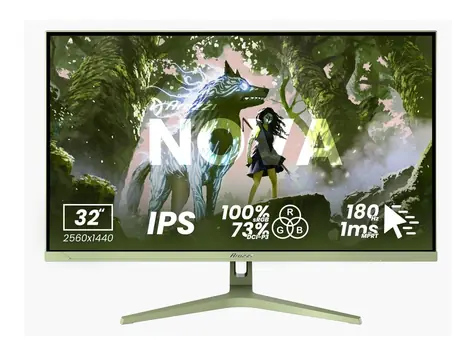 31.5" Arozzi Nova 32T2K180 zelená / Monitor / IPS / QHD 2560x1440 / 180Hz / 1ms / 2x HDMI + DP