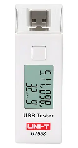 UNI-T UT658 / USB tester / 3-9 V / 0-3 A / LCD displej