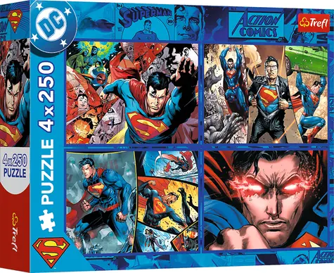 Trefl Puzzle Odvaha Supermana / 4X 250 dielikov / 33,9 x 23,9 cm / vek 7+