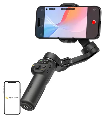 AOCHUAN X2 čierny / Stabilizátor / 3osý / Výsuvné rameno 200 mm / 4 režimy natáčania
