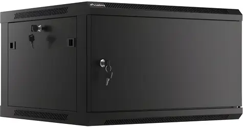 Lanberg WF01-6606-00B čierna / Nástenný rozvádzač / 19" / 6U / 600×600 mm / kovové dvere