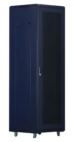 Xtendlan 47U/800x1000 čierna / Stojanový rozvádzač / 19" / perforované dvojkrídlové dvere / perforovaný chrbát