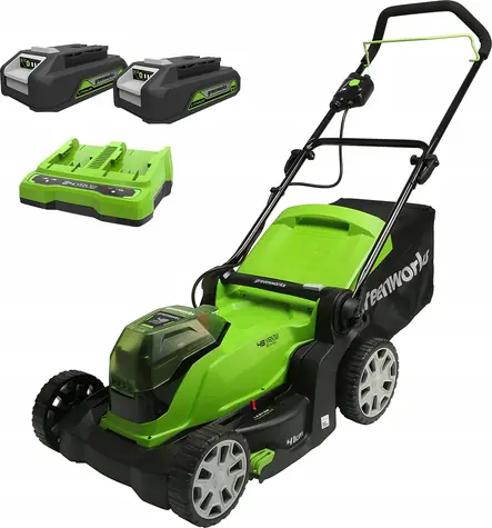Greenworks G24X2LM41K2 / Aku kosačka na trávu / 2x24V / 2x2.0Ah / záber 41 cm