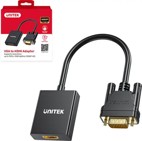 Unitek V1112ABK01 čierna / Redukcia / HDMI na VGA (D-Sub)