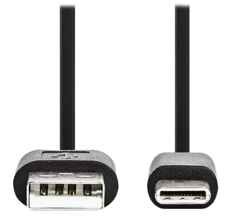 Nedis kábel USB-C - USB-A čierny / Kábel USB / USB 2.0 / 10 cm