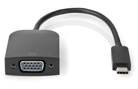 Nedis adaptér USB-C - VGA čierny / Adaptér / USB 3.2 Gen 1 / okrúhly / 20 cm