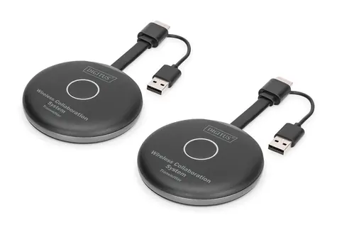 Digitus DS-55317 sivá/čierna / Bezdrôtový prezentačný systém / Click & Present Pro / HDMI / 4K/60Hz / Wi-Fi