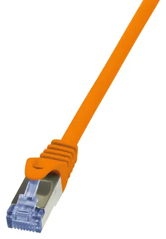 LogiLink Patch kábel Cat6A oranžová / Patch kábel / S/FTP / RJ-45 / 0,5 m