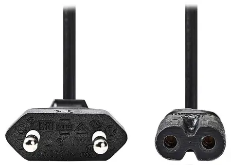 Nedis napájací kábel Euro - IEC-320-C7 čierny / Napájací kábel / Euro zástrčka / IEC-320-C7 / 3 m